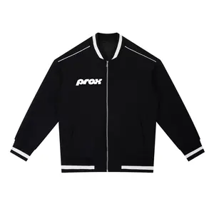Contrast Piping Zip Bomber Jacket