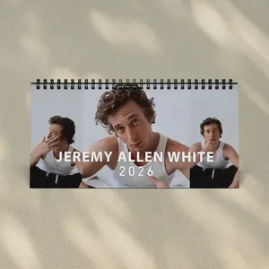 A Year Of Jeremy Allen White 2026 Desk Calendar - The Bear Spaghetti Recipe, Carmy Berzatto | Home Decor, Office Decor - New Year Fan Gift, Unique Gift