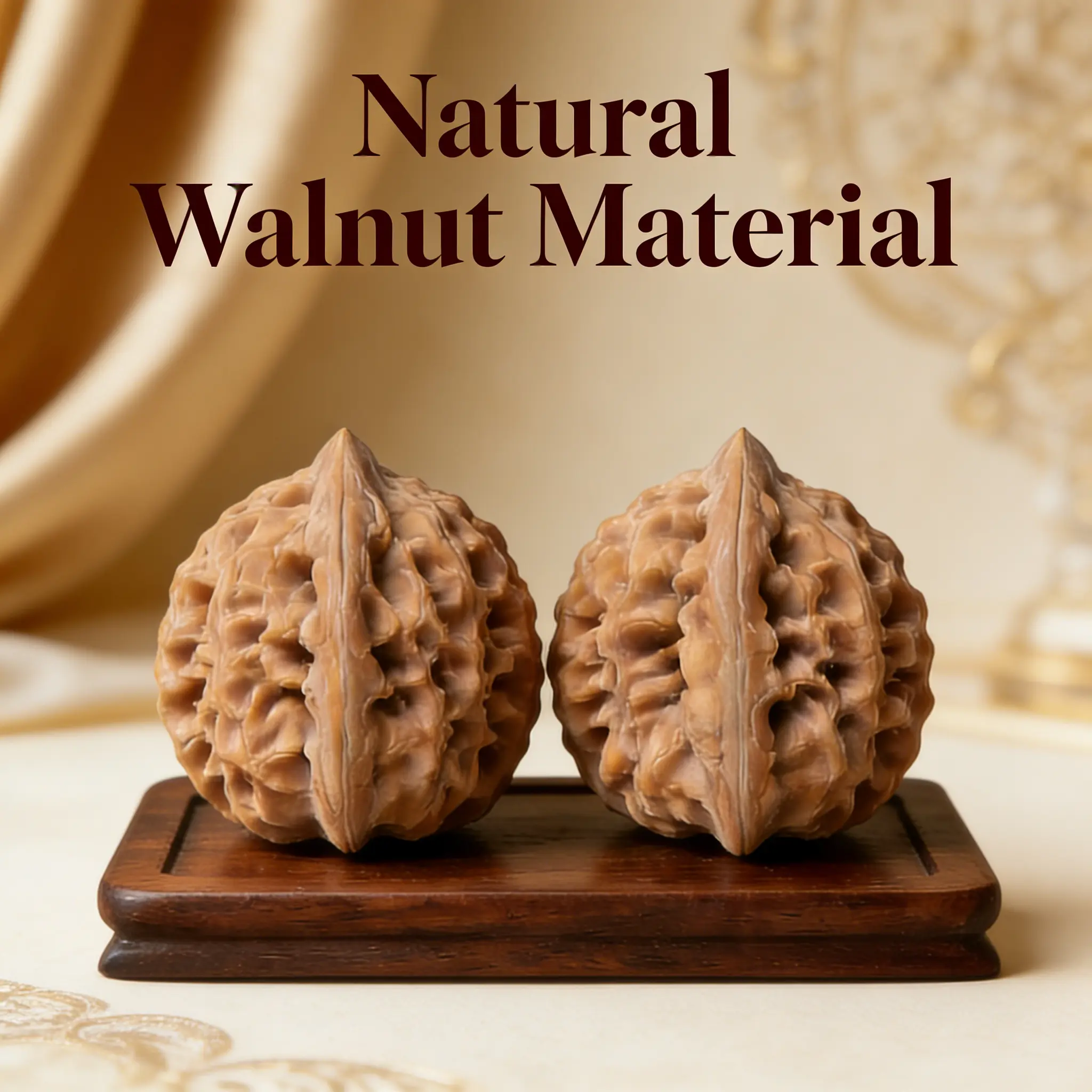 Classic Natural Walnut Wenwan Massage Balls - 2 Piece Set, Collectible Stress Relief Toys for Adults 12+, Elegant Wellness Handheld Gifts for Wenwan Lovers, Two Piece Set, Daily Rub