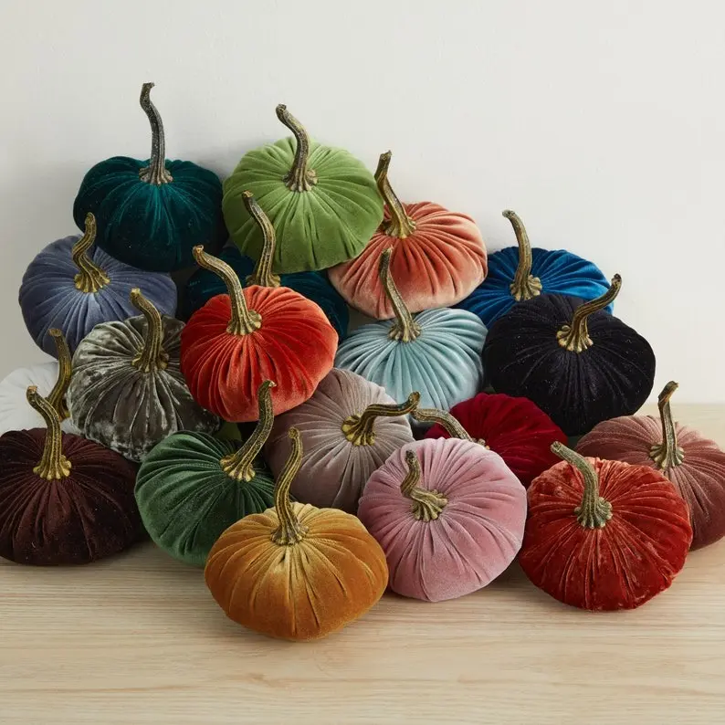 SMALL Velvet Pumpkin, Fall Decor, Table Centerpiece, Cozy Home Gifts, Farmhouse Decor, Wedding Centerpieces, New Home Gift, Home Decor