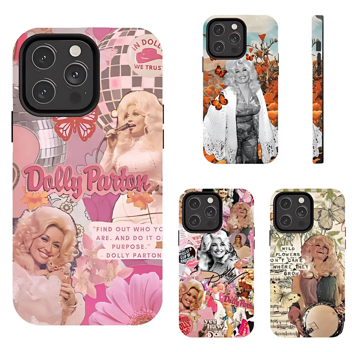 Dolly Parton "Jolene" Country Music Phone Case, Retro Aesthetic Design Custom Fit for iPhone 17, 16, 15, 14, 13, 12, 11 Pro Max Plus, Fan Gift Rhinestone Cowgirl Core Dolly Vibe Tough Armor Cover