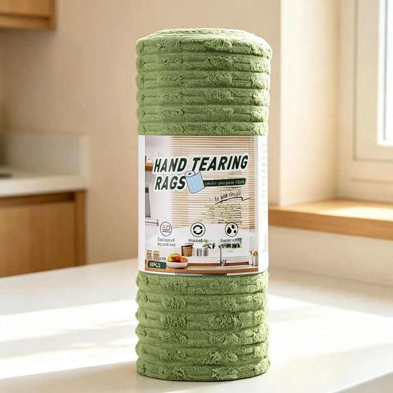 20 PCS Tearable Antibacterial Cleaning Cloths, 10A-Grade Reusable Wet/Dry Lint-Free Rags, Streak-Free Scrubbing Towels for Kitchen, Car, Glass & Electronics (10″x10″)