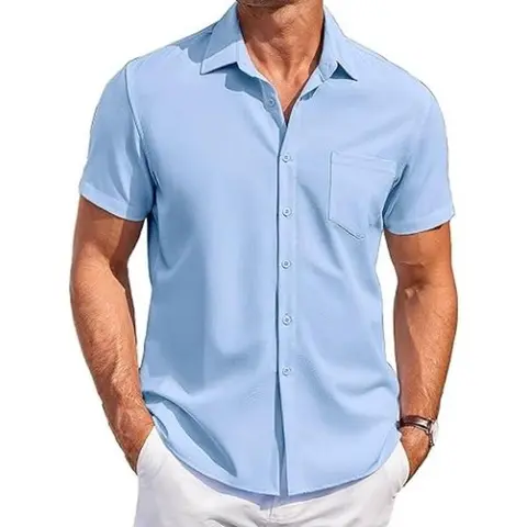 COOFANDY Men's Shirts Short Sleeve Shirts Casual Button Down Shirts Summer Beach Shirt Wrinkle Free