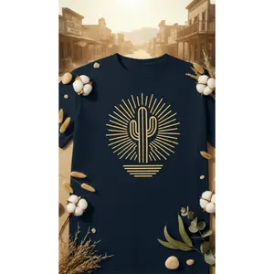 Minimalist Cactus Sunburst Organic T-Shirt | Cowboy Renaissance Collection