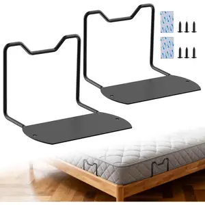 Mattress Slide Stopper,Mattress Retainer Bar,Mattress Retainer Bar for Adjustable Bed, Taller Non Slip Mattress Gripper,Anti Mattress Slide for  Soft Bed(Black,3.93" H,2 Pack)