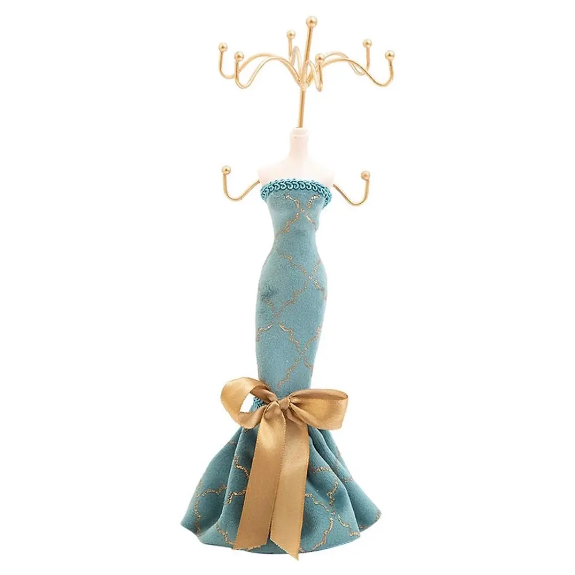 Elegant Mannequin Jewelry Holder, Decorative Fabric Dress Form Display Stand, Storage Organiser for Necklaces, Jewelry Storage Unit
