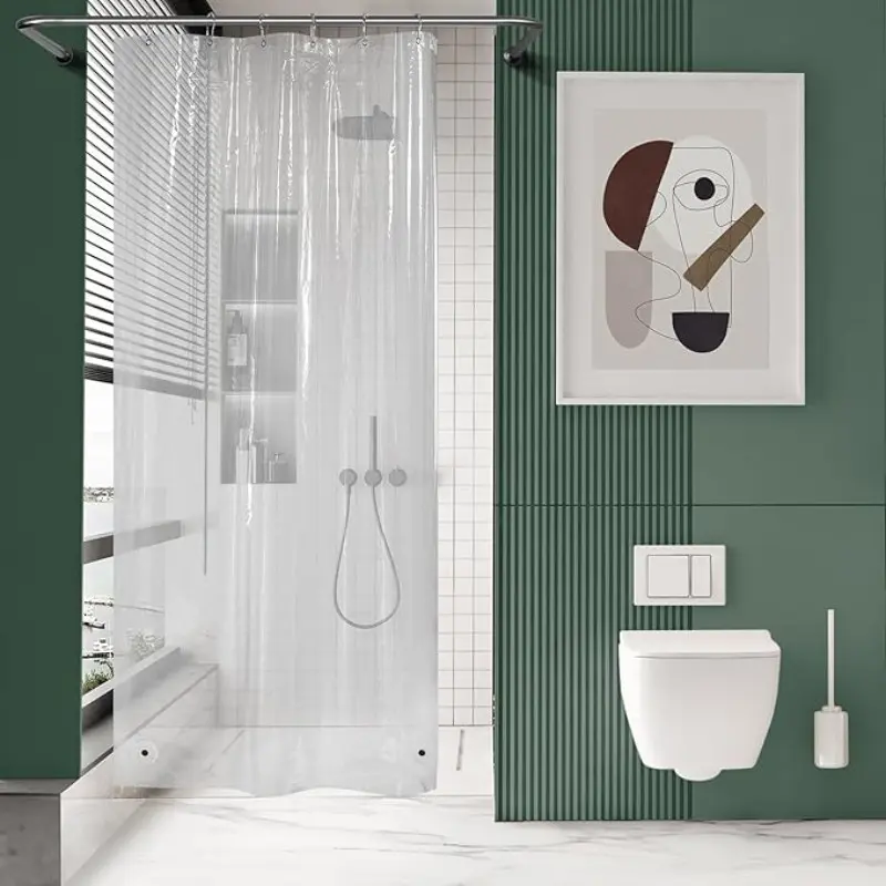 Small Size Peva Shower Curtain, RV Bathroom Curtain, 36x71 Inch, Metal Hook Eyelets, Multiple Colors Available, Waterproof Design