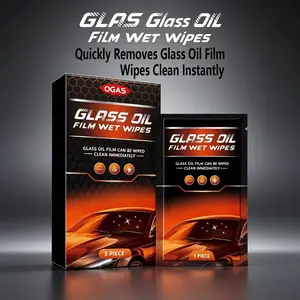 Glass Oil Film Wet Wipes Strongly Remove Oil Film Long-Lasting Clear Waterproof Anti-Dirt Car Glass Oil Film Portable Wet Wipes (5 Sheets/box)