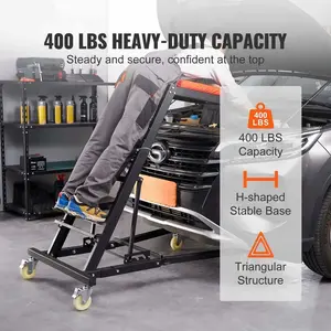 Automotive Creeper,Top Creeper 42.5-64.8", 400 LBS Heavy Duty Creeper with Swivel Wheels, Padded Deck, Adjustable Height Creeper for Garage & Auto Repair 42.5-64.8 inch H-shaped