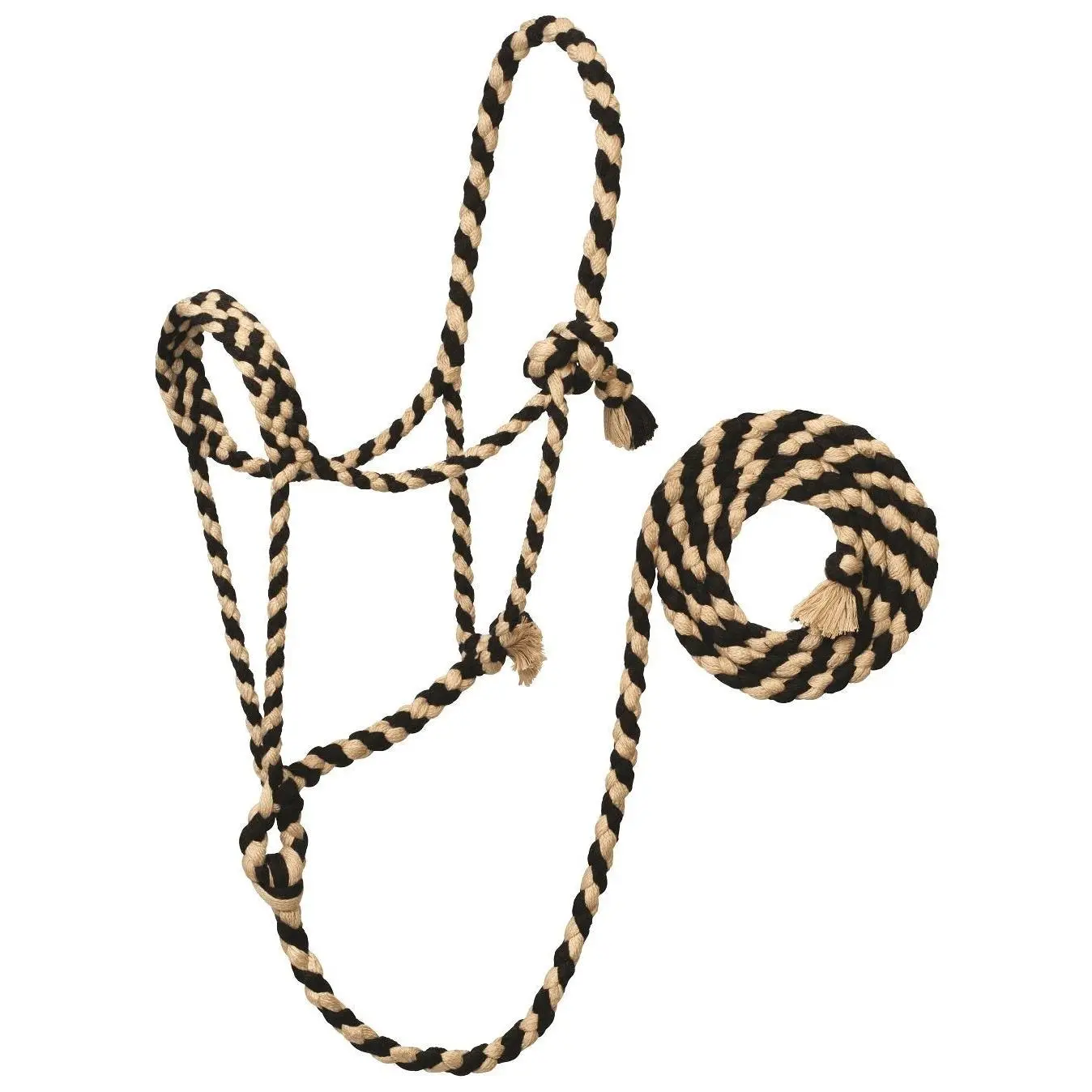 Weaver Leather Ecoluxe Bamboo Halter with Lead – Soft & Sustainable Black/Tan