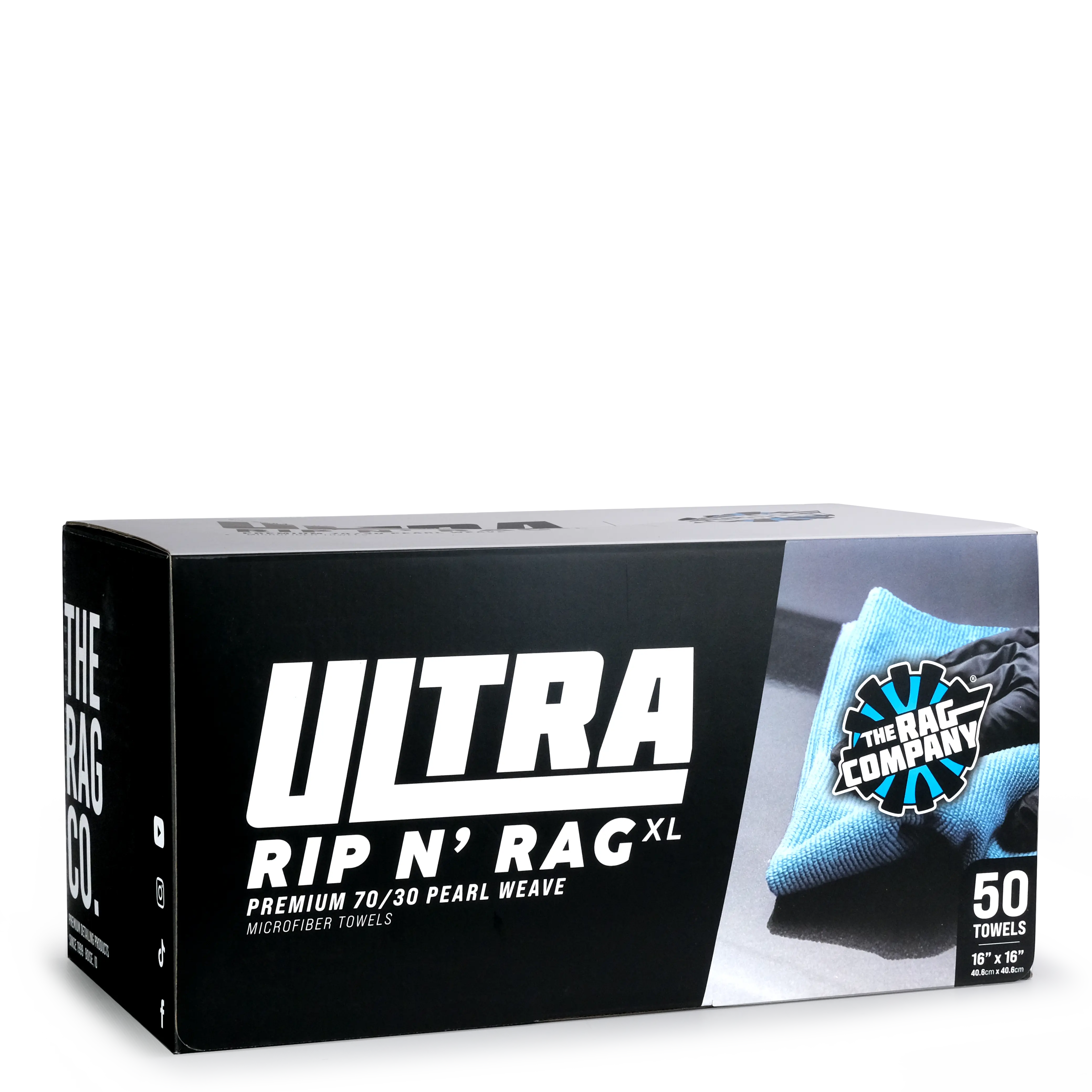 The Rag Company Ultra Rip N' Rag XL Multi Purpose Microfiber Towels: 50 COUNT, 16" X 16"