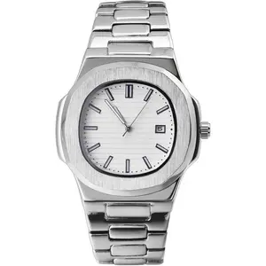 Wrist Watches for Men, Nautilus Stainless Steel Quartz Movement Date Luxury  Style Men's Luminous Hands Casual Business Watches