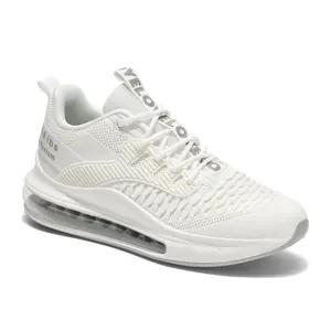 Couple’s Air Cushion Sneakers Men’s & Women’s Lightweight Shock-Absorbing Running Shoes for Daily Walking Travel Matching Outfits Breathable Mesh Upper Free Sock