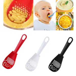 Multifunctional Slotted Spoon - Grind, Stir, Press Garlic & Ginger, Scoop, and Drain - Versatile Plastic Kitchen Utensil for Cooking & Stir-Fry-MM1