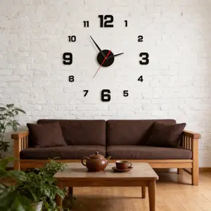 Mirror DIY Wall Clock, Modern Simple Large Screen Digital Clock, Nordic Minimalist Retro Industrial Style, Quiet Operation, No Drilling Required