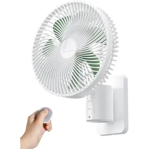 8.5-Inch Quiet Wall-Mounted Oscillation Fan with Remote & Timer, 4-Speed Adjustable for Small Bathrooms, Indoor Bedroom Cooling for RV, Adjustable Tilt, 5.92 ft Cord, Garage Cooling Fan for