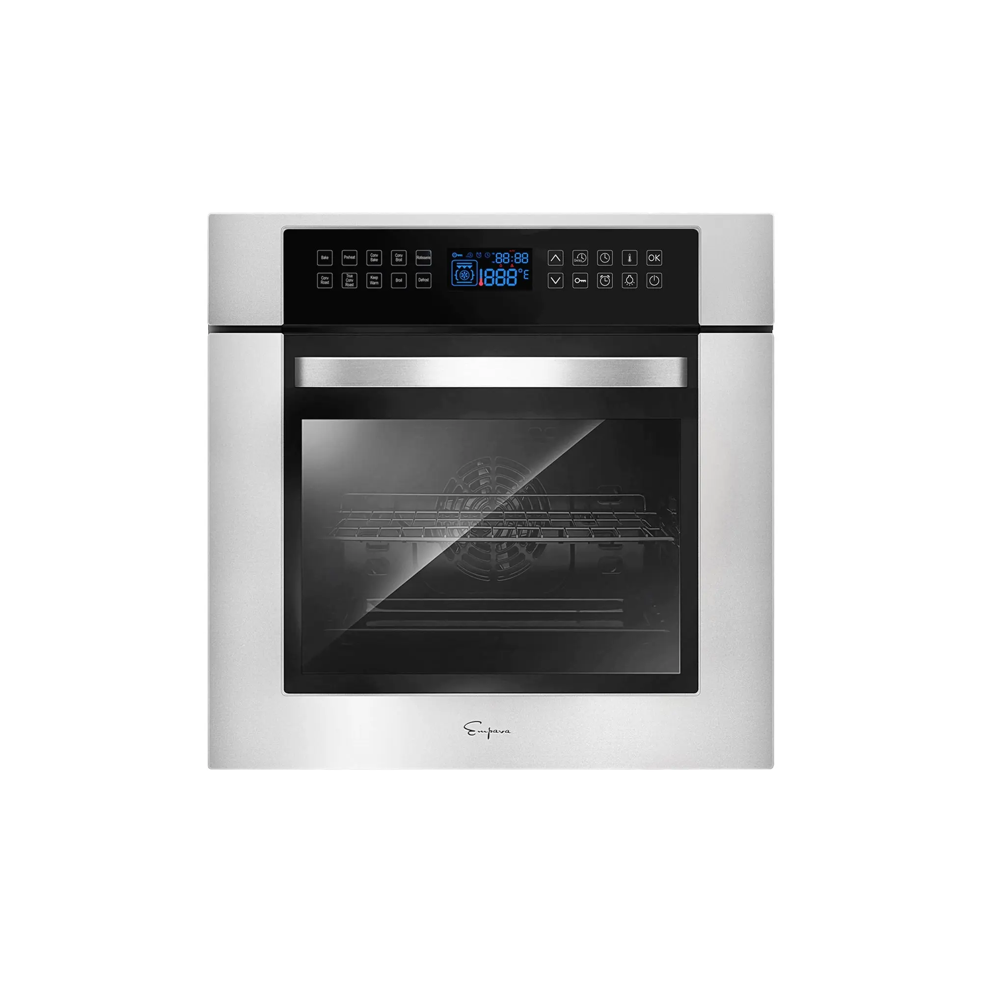 Empava 24-in Multifunction Electric Single Wall Oven with 11 Cooking Modes and Anticlockwise Fan