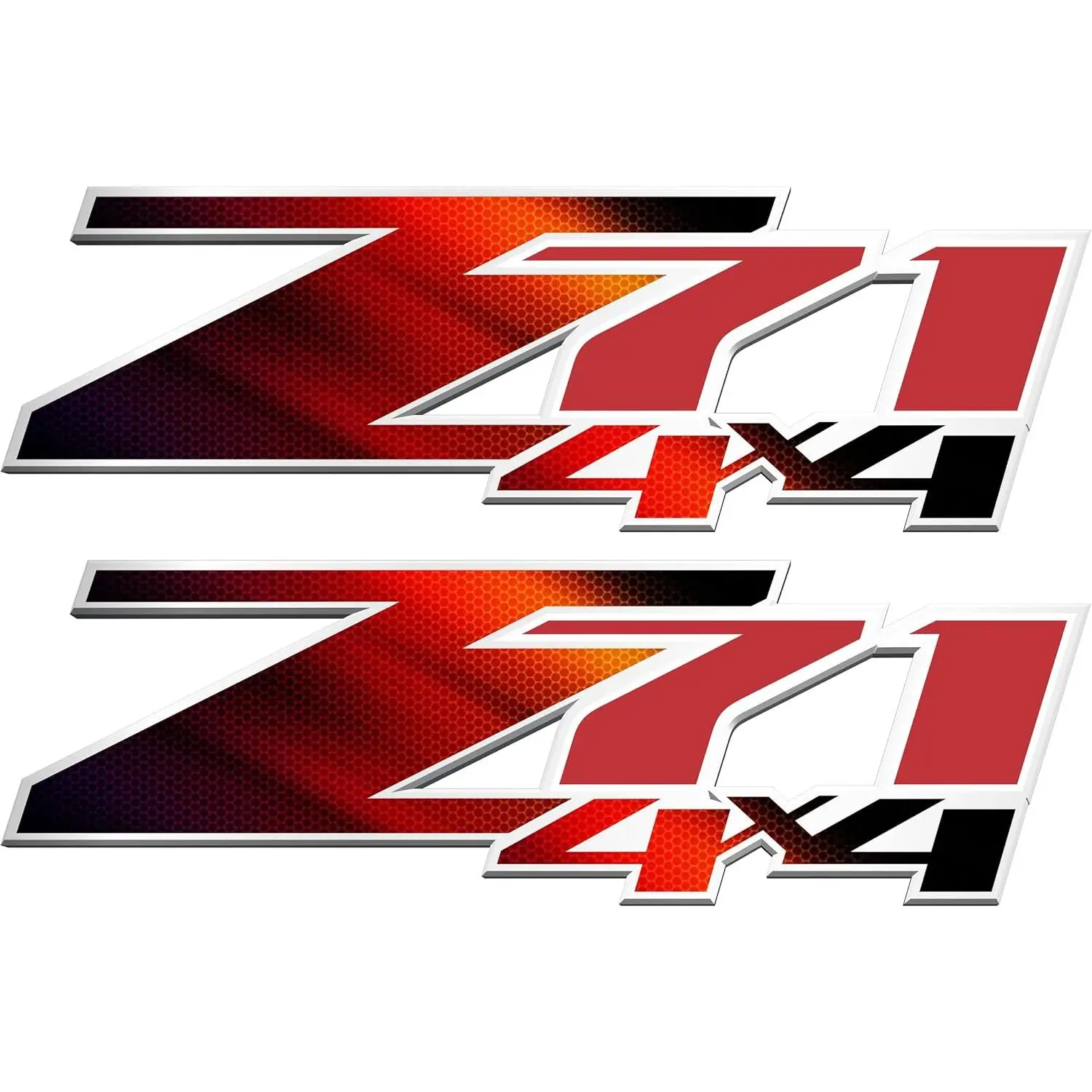 Z71 4x4 Decals Compatible with Chevy Silverado - F (2007-2013) Bedside Emblem 1500 2500 HD - Peel & Stick - Red Black - Set of 2