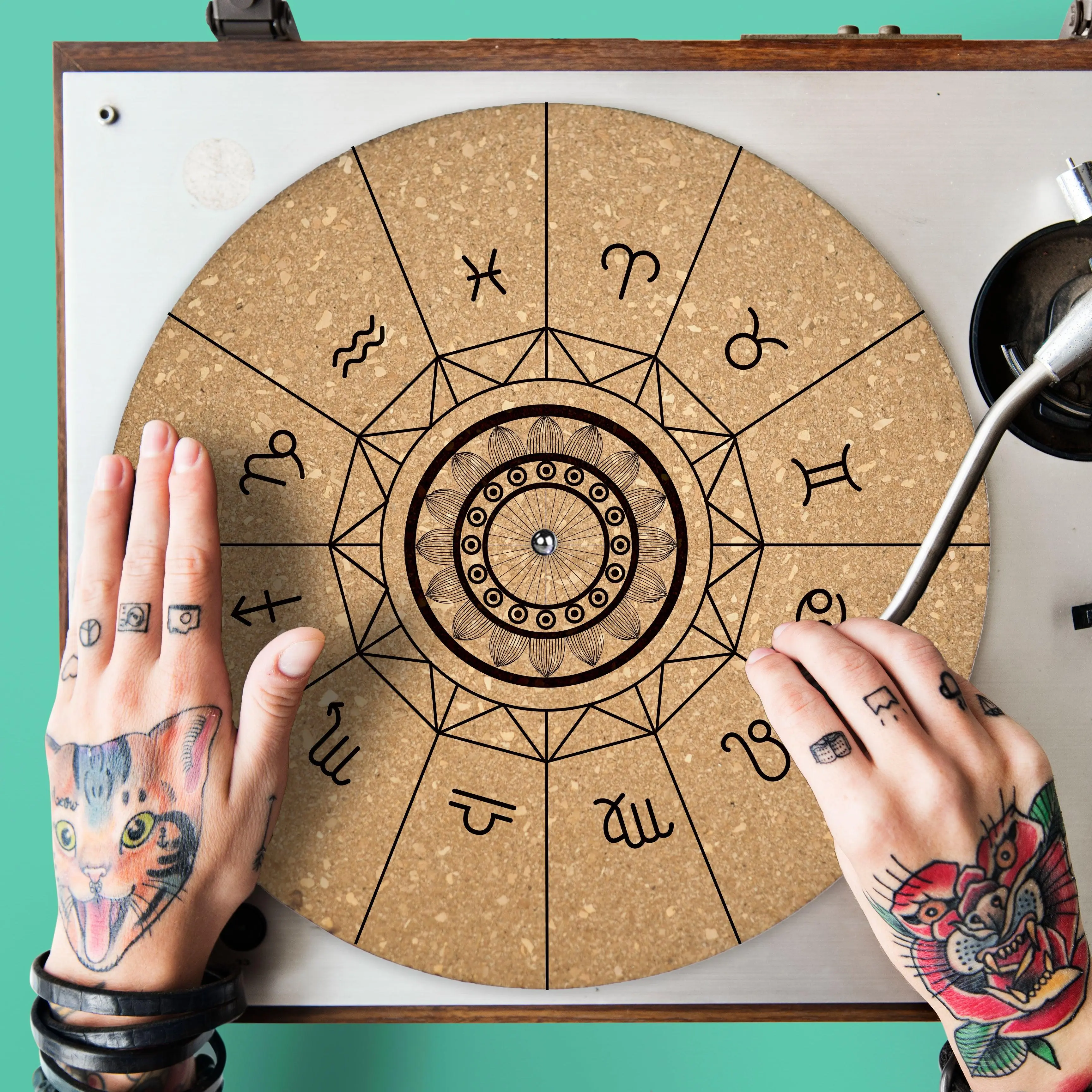 Zodiac Turntable Slipmat - Audiophile-Grade Cork | Quetzal Studio