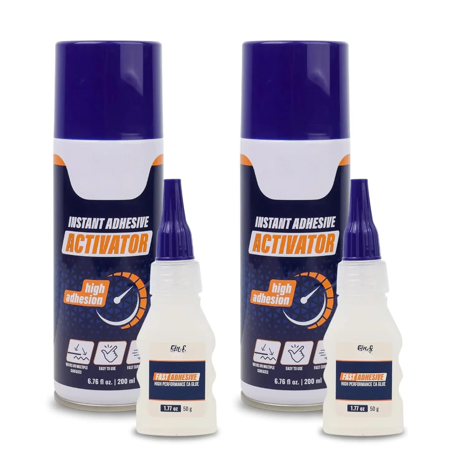 CA Super Glue & Activator Hardware Kit (2 Pack) - 1.77 Oz Cyanoacrylate Adhesive, 6.76 Fl Oz Activator, Easy Application, Accelerated Curing Process, Increased Bonding Strength for DIY Projects, Kitchen Cabinetry