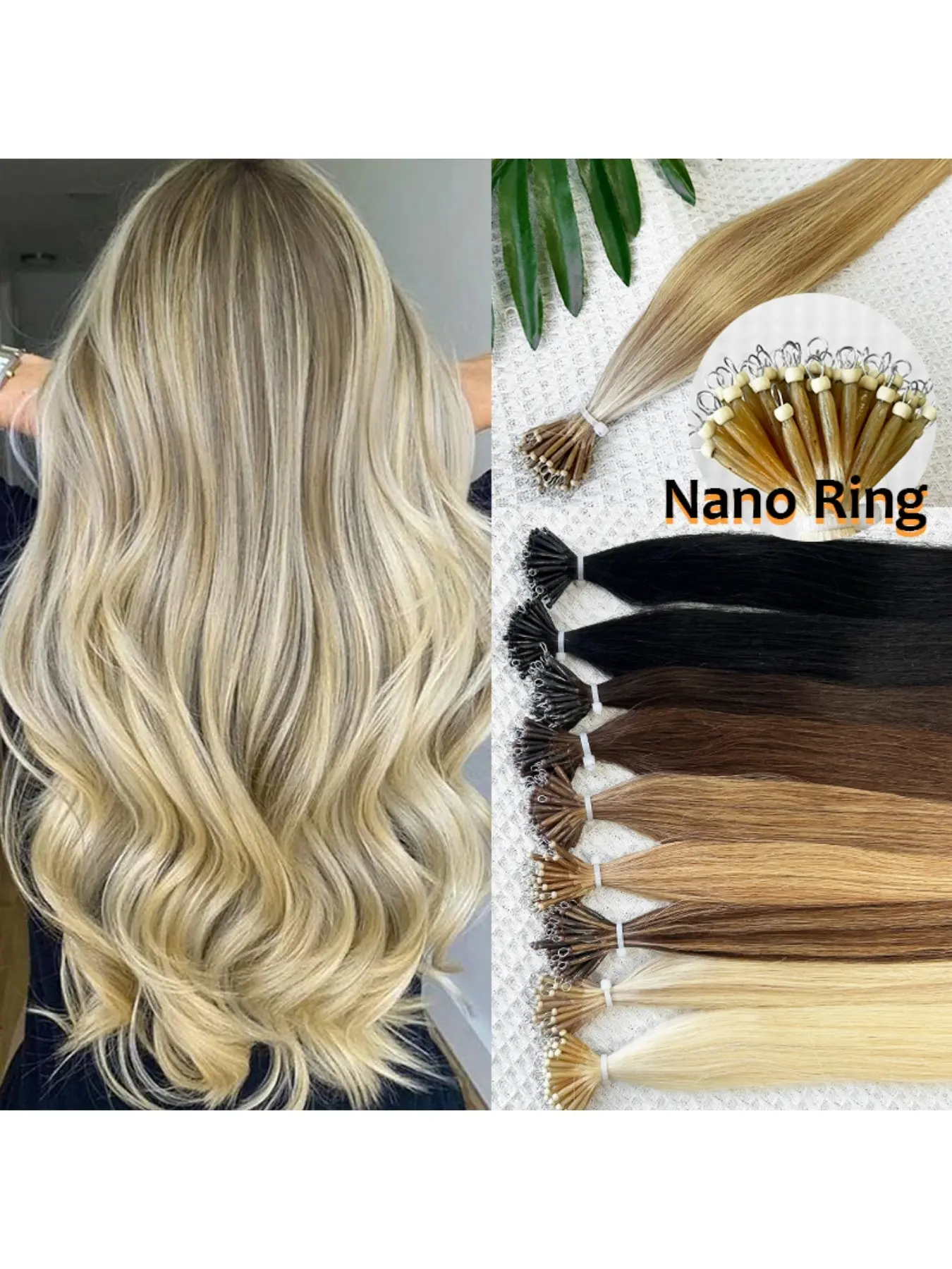 Real Human Hair Nano Ring Extensions 22 Inch Pre-Bonded Tips 50g 100pcs/50g Micro Loop Ring Human Hair Extensions | Pre  main image 3