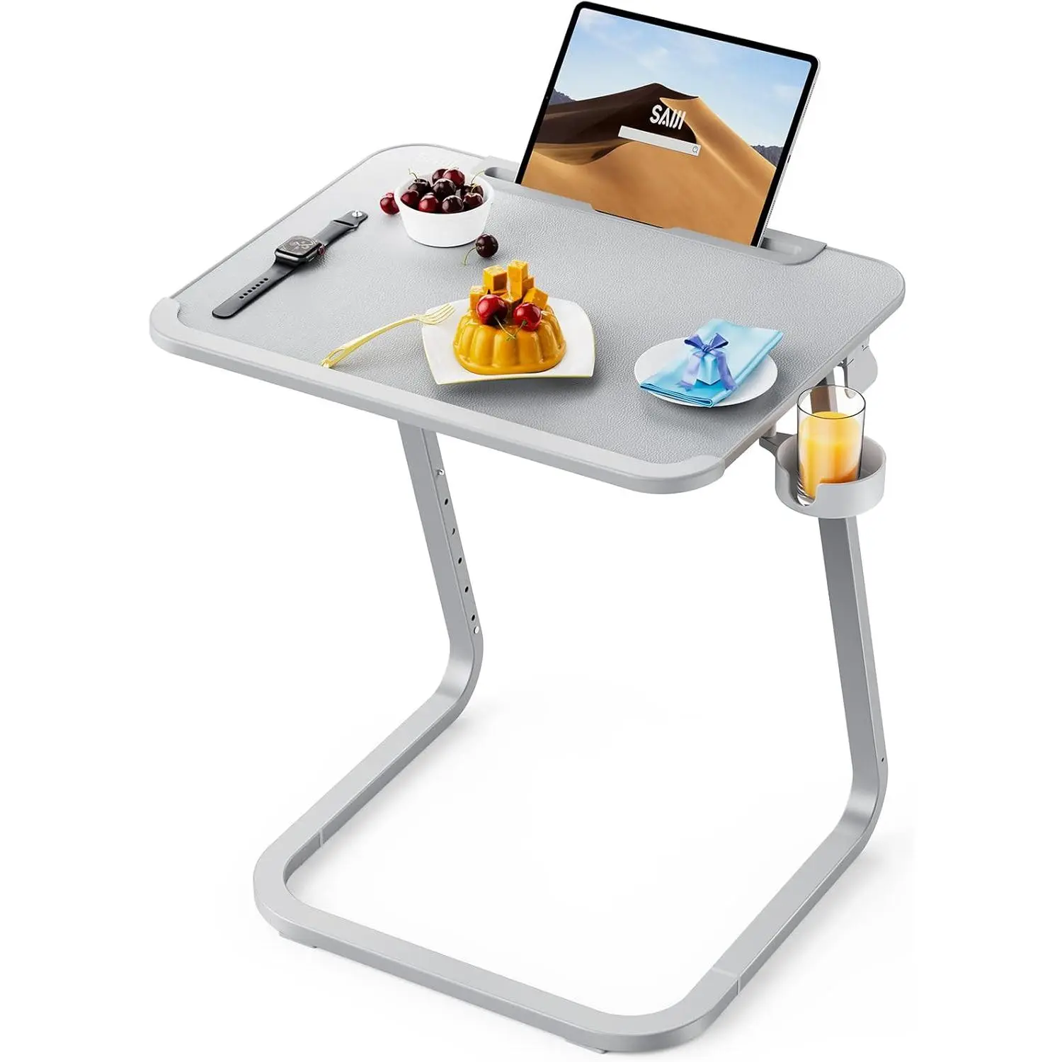 SAIJI TV Tray Table - Heavy Duty Extra Large TV Tray, Upgraded TV Dinner Trays for Eating Snack Food, Tilt & Height Adjustable TV Tray Laptop Desk for Sofa & Bedside Small Table