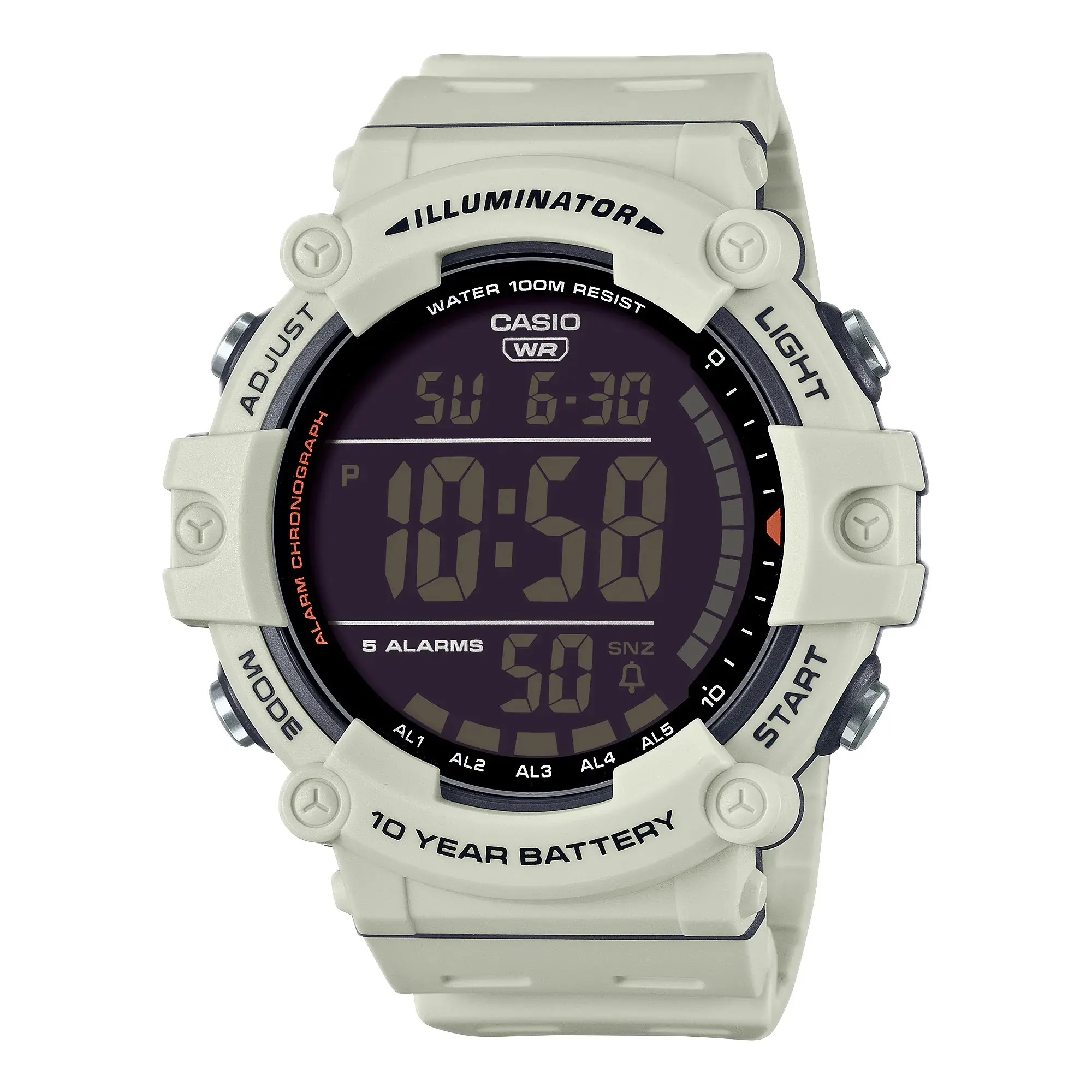 Casio Men’s White Digital Watch with Black Dial - AE-1500WH-8B2V