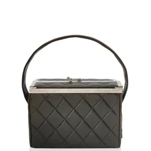 Pre-owned CHANEL Leather Shoulder Bags Quilted Square Bag Lambskin Black (h21ch)