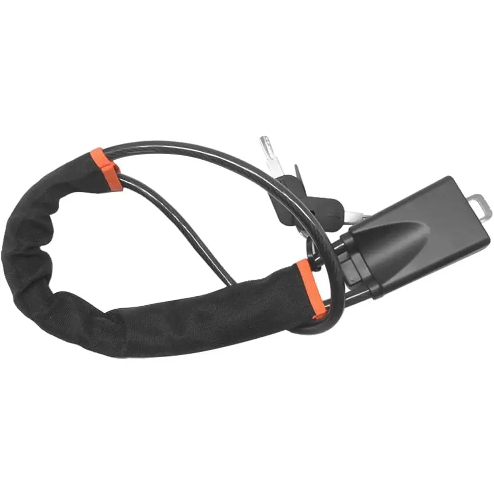 Black Automotive Anti-Theft Steering Wheel Rope Lock - 2-Key Set, Vehicle Interior Security Accessory, Cars Accessories, Wheel Steering Locks & Security, Compatible with Cars, SUVs, Vans, Trucks