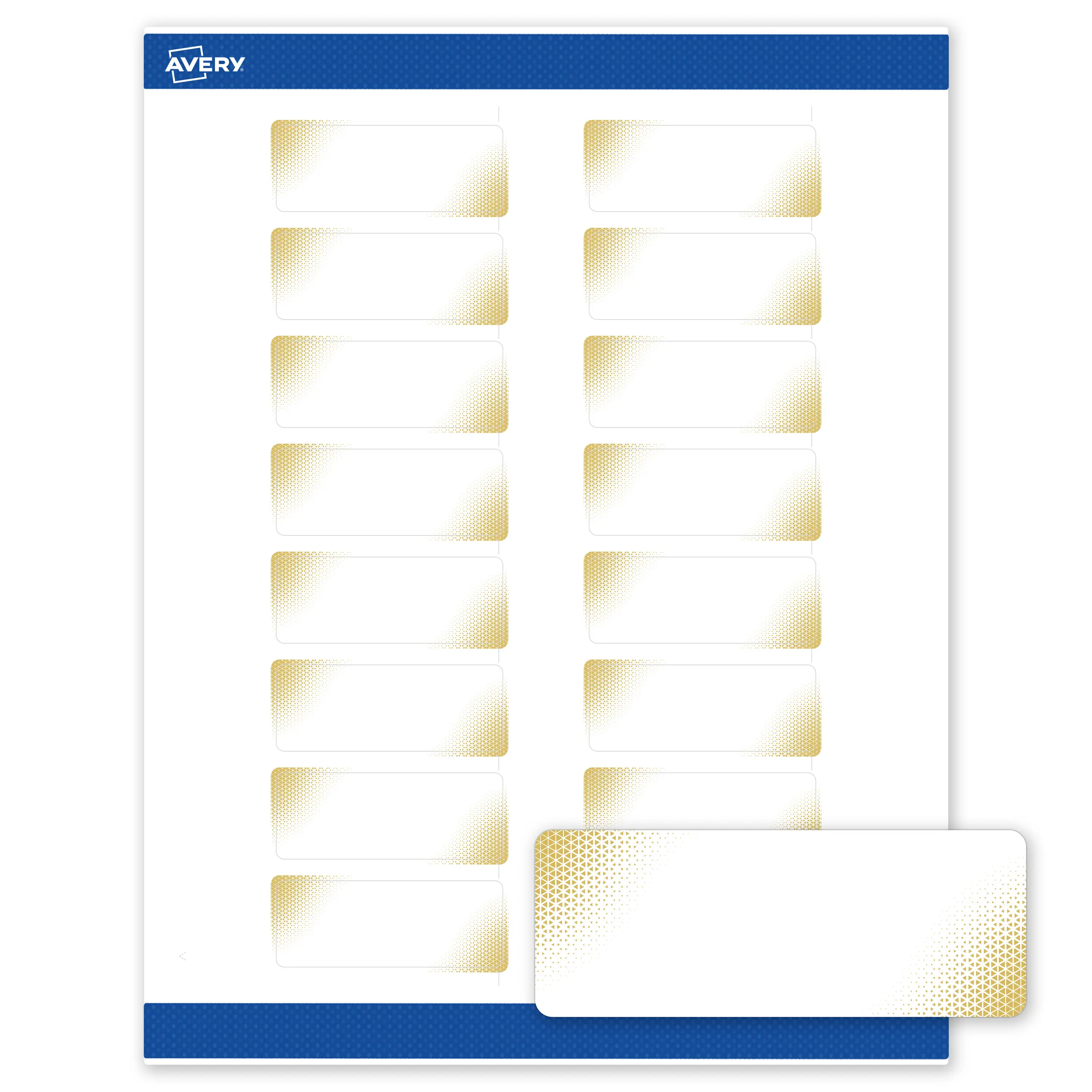 Avery Printable Rectangle Address Labels with Sure Feed Technology, Pre-Printed Gold Blush Pattern, Matte White, 1" x 2-5/8", Laser & Inkjet Compatible, 160 Total