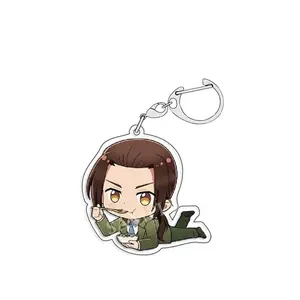 Anime Hetalia Axis Powers Acrylic Keychain Cartoon Figures Ludwig Wang Yao Ivan Braginsky Francis Keyrings Fans Jewelry Gift New