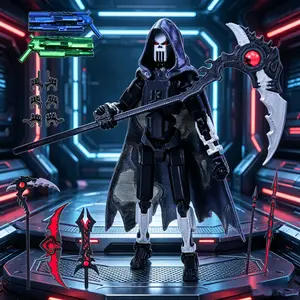 Grim Reaper Death Warrior Posable Figure T13 Action Figure Set 3D Printed with Full Weapon Accessories & Cape