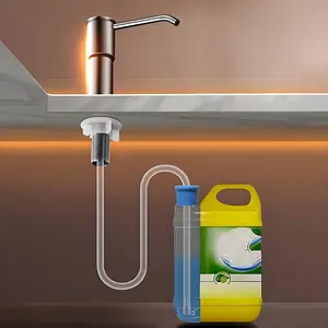 soap dispenser for sink, 304 stainless steel, thickened, with 100cm/39.4in hose, high-end kitchen detergent presser, vegetable washing basin detergent press pump head, washing dispenser, Kitchen Sink Accessories