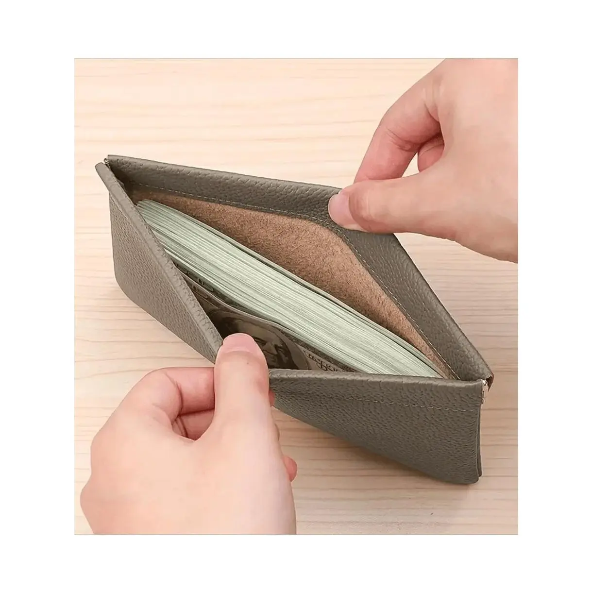 Minimalist PU Long Wallet With Self-Closing Function, Can Hold Passport
