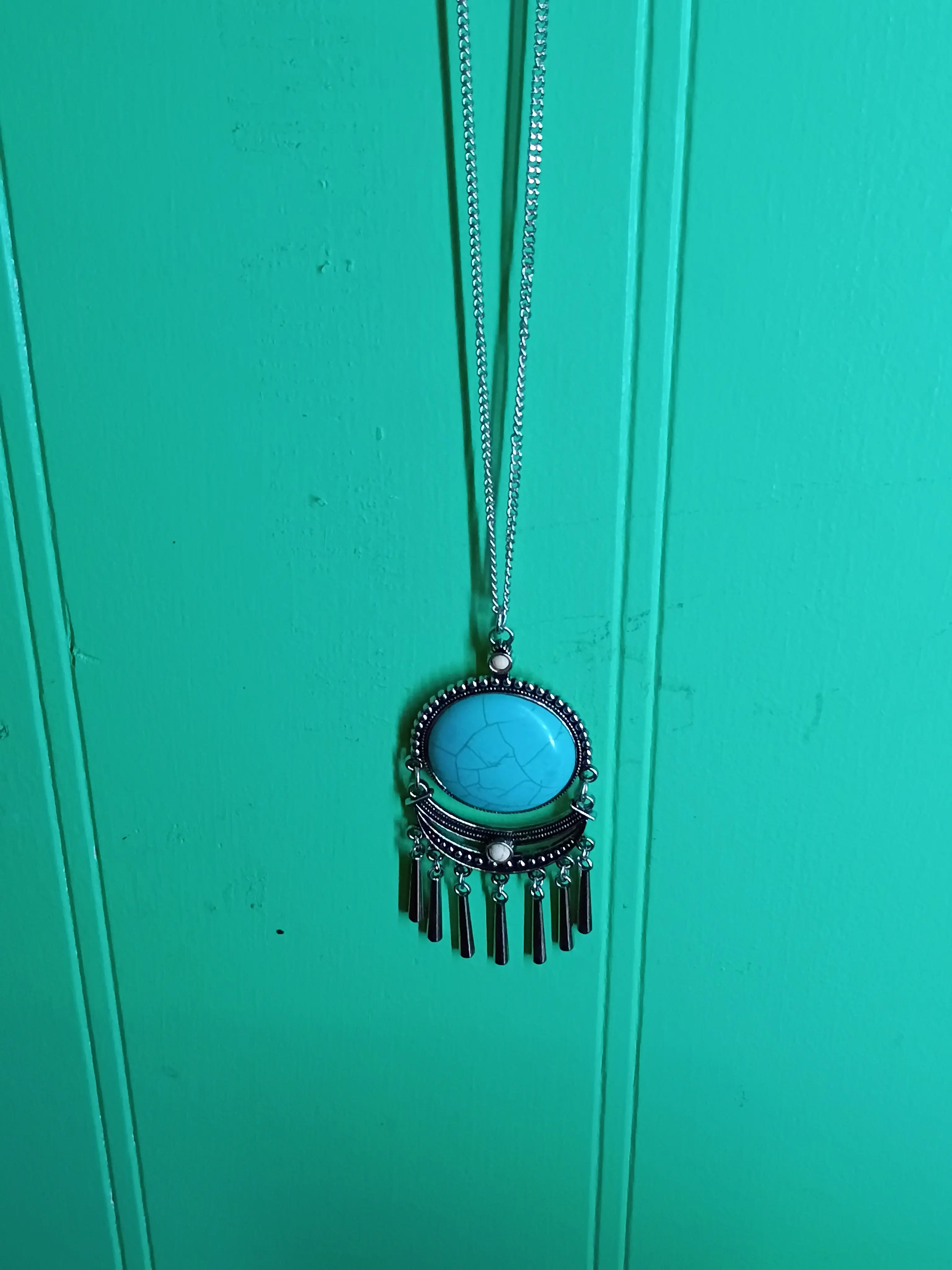 Blue granite necklace