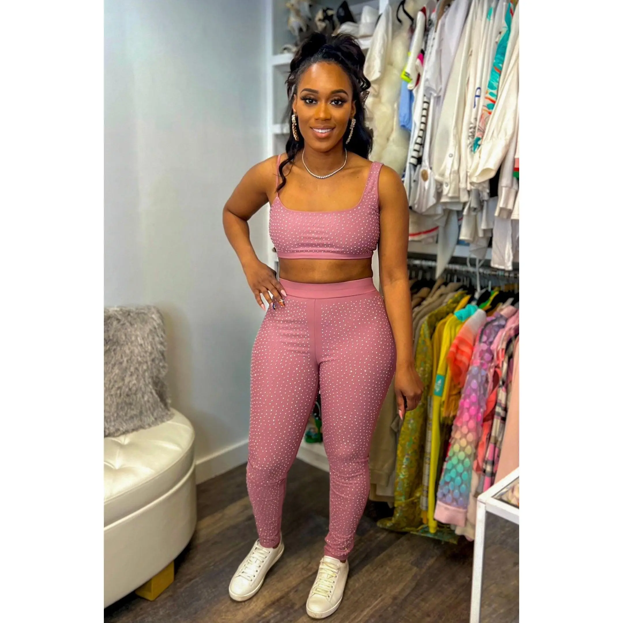 STUDDED MAUVE SET