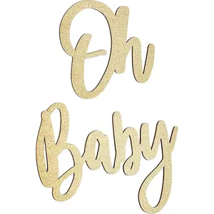 OH  Sign (Wooden/) for  Shower Party Banner,  Boy Girl Decorations,  Announcements, 1st Birthday Party, and Backdrop Wall Photo Prop