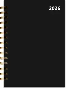 2026 Weekly and Monthly Planner, From January 2026 to December 2026, 5.5" x 8.5" Daily Planner for Productivity, Goal Setting & Time Management, Organizer for Work & School - Black Hard Cover