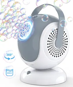 Bubble Machine - Automatic Bubbles Blower for Kids, Toddlers - 360° Oscillation & 75° Adjustment Bubble Toys with LED Light - Gifts for Boys, Girls, Easter, Outdoor, Birthday, Party Use