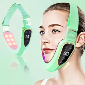 Smart Facial Beauty Device for Double Chin Massage, Electric V-Shaped Face Shaping Massager, 3 LED Color Modes for Facial Care
