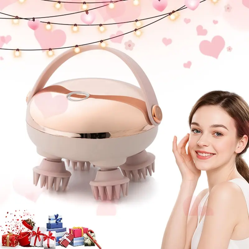 New Trend Handheld Lightweight Electric Stress Relief Cordless Scalp Massager, Dry Wet Use, Comfortable Head Massage, Relaxing Scalp Cleaner, Rechargeable Scalp Massagers, Relaxation Aid