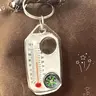 3-in-1 Keychain with Thermometer, Built in Compass, and Magnifying Glass, Portable Mini Carabiner for Outdoor Adventures, Travel Accessory, Ideal for Hiking and Camping, Hiking Essentials, Camping Accessories