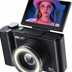 4K Digital Camera for Photography with Y2K Foldable Screen 64.0 Megapixels High-Resolution Imaging