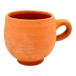 Moroccan Clay Terra-Cotta Ghoraf Mug - Versatile Drinkware for Home and Office Use Handmade Traditional Ceramic Cup Insulation Plastic