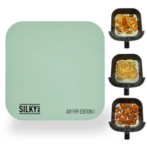 Silky Mat Reusable Air Fryer Liners Square & Round for 2.75-8 QT, Heat-Resistant BPA-Free Silicone Liner, Non-Stick Easy Clean Kitchen Accessories