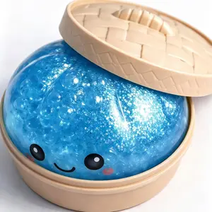 Glitter Dumpling Squishy with Box, Soft Sensory Squeeze Toy for Stress Relief, Mystery Glitter Dumplings, Decompression Dough