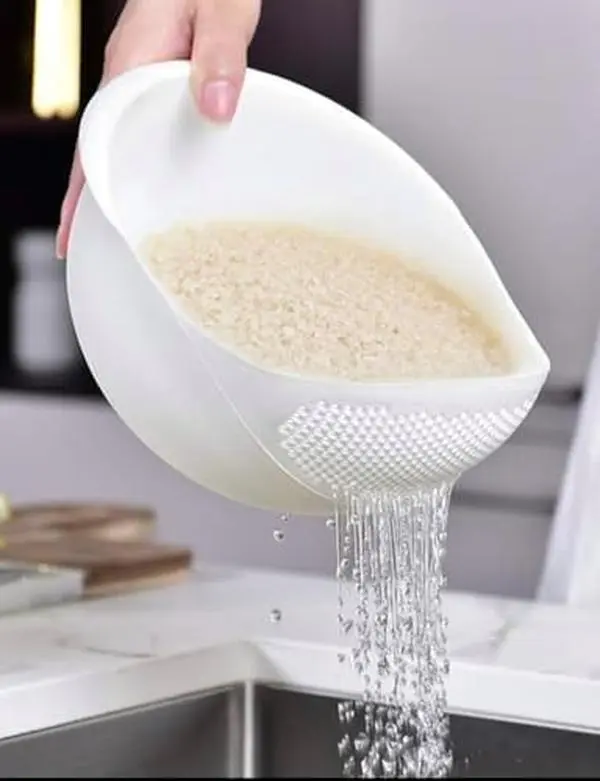 Rice Strainer Bowl 1 Count Summer Plastic Rice Washing Drain Basket Creative Food Washing Sieve Kitchen Accessories Multi-function Rice Washing Basin Kitchen Gadgets Supplies Tools Summer for Gift
