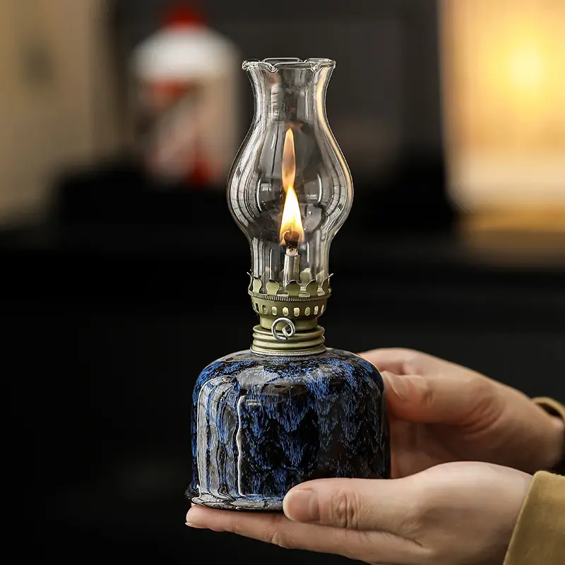 Ceramic Ghee Lamp, Reusable Color-Changing Oil Lamp, Japanese Tea Room Decor, Vintage Atmosphere Light, Elegant Home Decoration, Atmosphere Lighting, Decorative Atmosphere Light