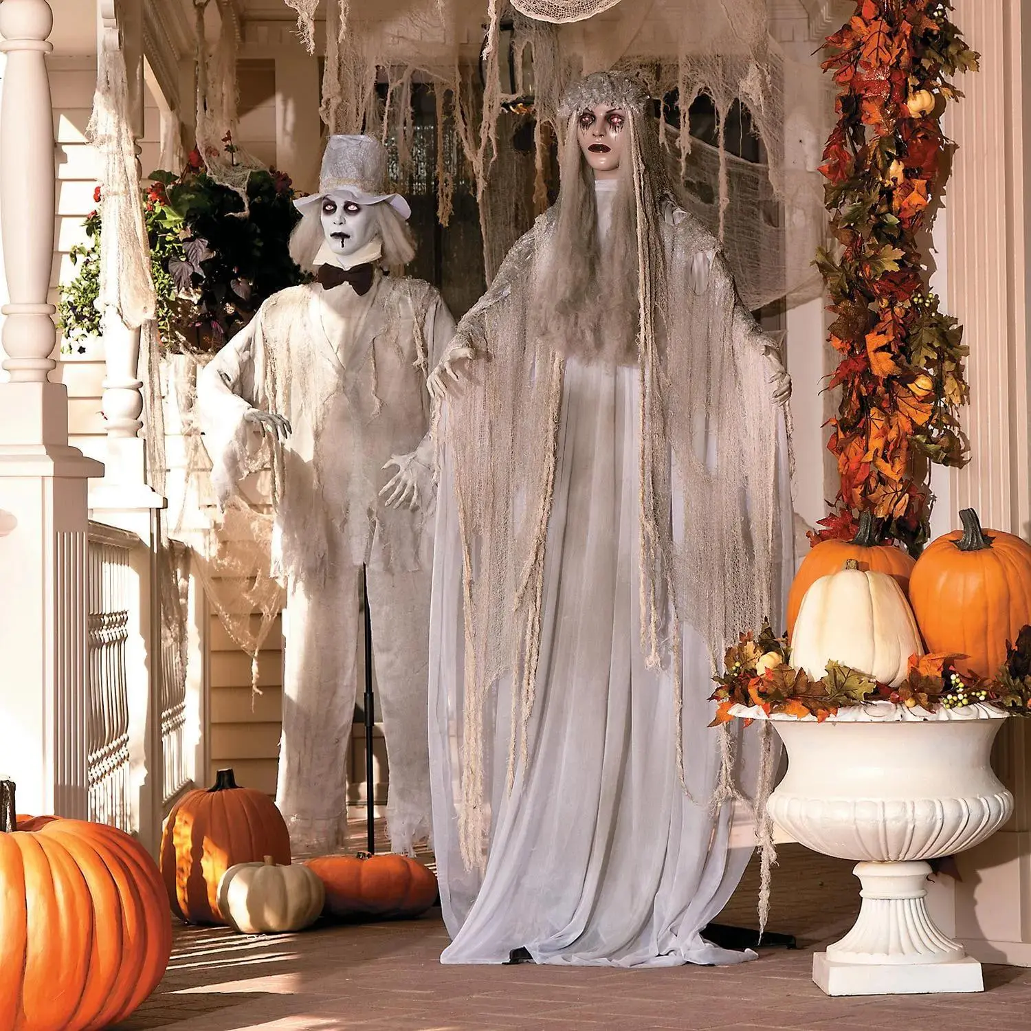 Large Plastic Mr. & Mrs. Rot Halloween Scream Ornaments - 2-Piece Festive Home Decor (Buy Both & Save)