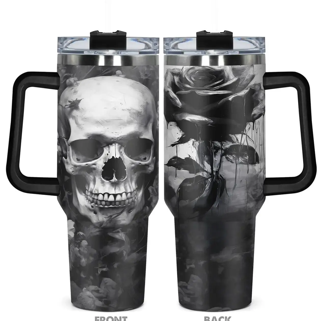 1pc, Gifts for Skull Lovers 40oz Tumbler, Skull Funny Print 40oz, Insulated and Durable, Gift for Any Occasion: Birthdays, Holidays, or Special Moments for Family, Friends, or Coworkers, Stainless Steel Drinkware, Reusable Vacuum Insulated